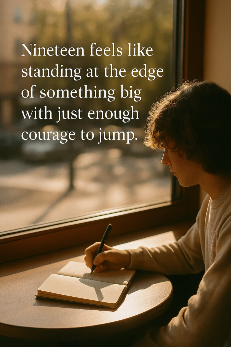 Nineteen feels like standing at the edge of something big with just enough courage to jump.
